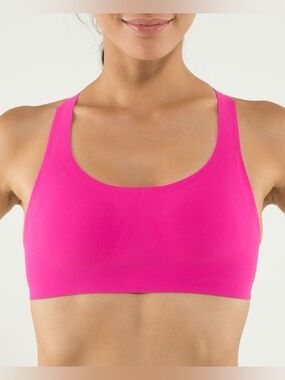 Lululemon Itty Bracer Sports Bra in Raspberry Glo Light Hot Pink Size 36A